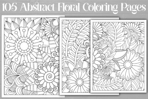 Abstract Floral Coloring Pages: Graphics & Coloring Pages Amp