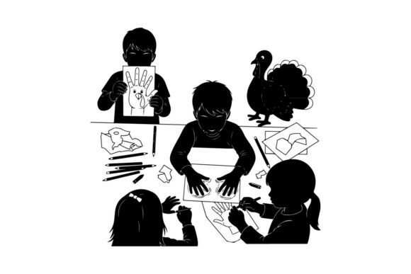 Children’s Art Activity with Silhouette Graphics