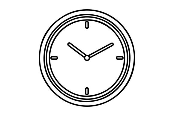Clock Face Coloring Page Line Art: Graphics & Coloring Pages Amp
