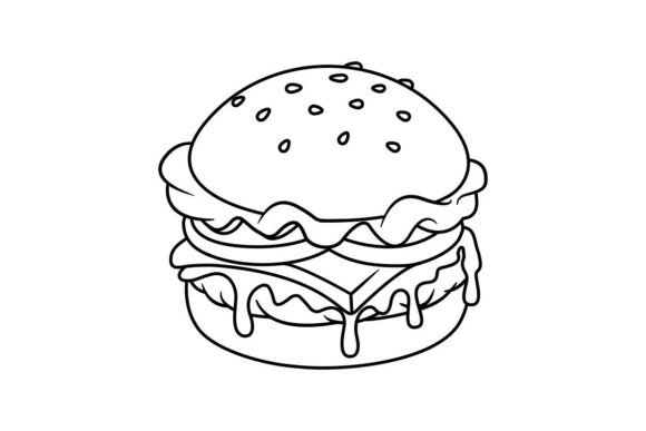 Coloring Page Burger: Fun Graphics & Illustrations for Local Brands