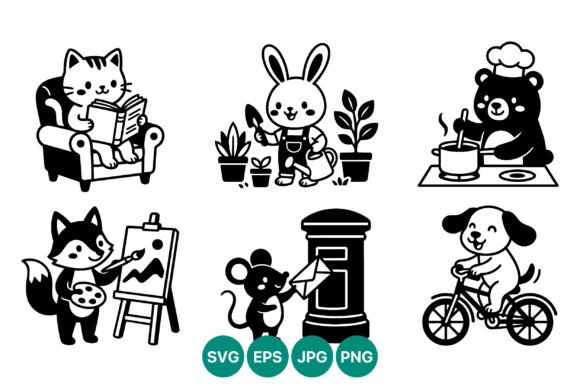 Cute Animal Activity Vector Art: Graphics & Illustrations for Local Brands