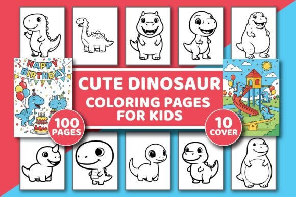 Cute Dinosaur Coloring Pages for Kids