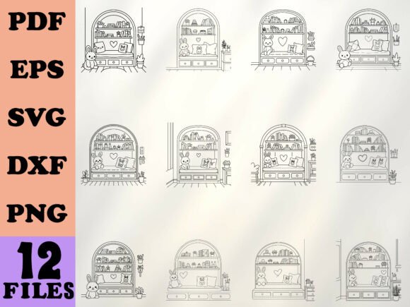 Cute Pocket Room Coloring Pages: Graphics for Crafts & Kids’ Brands