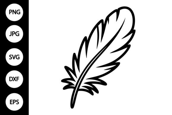 Feather Outline SVG: Graphics for Crafts & Content