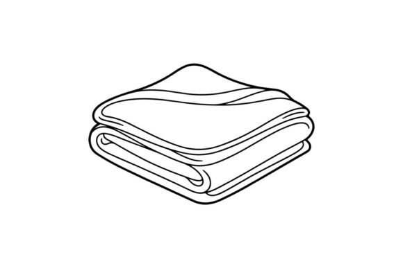 Folded Blanket Coloring Page Outline