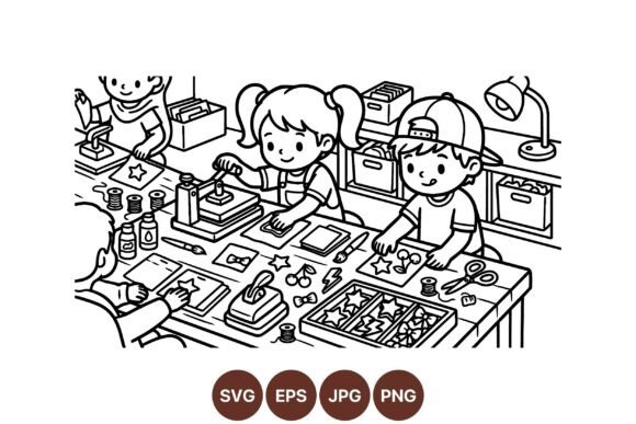 Kids Craft Activity Coloring Page