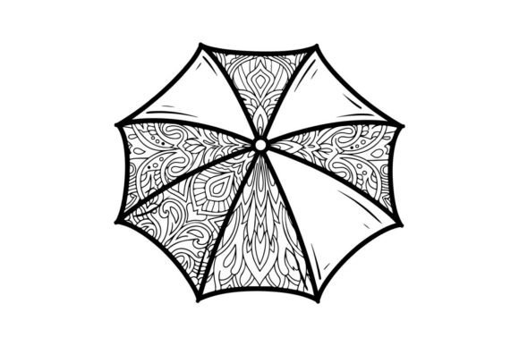Ornamental Umbrella Coloring Page: Graphics & Coloring Pages Amp