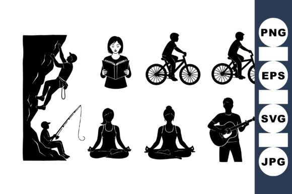 Outdoor Activity Silhouette Pack: Graphics for Crafts & Calm Branding