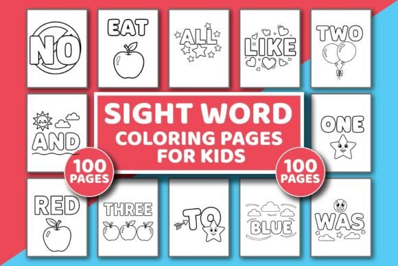 Sight Word Coloring Pages for Kids: Graphics & Coloring Pages Amp