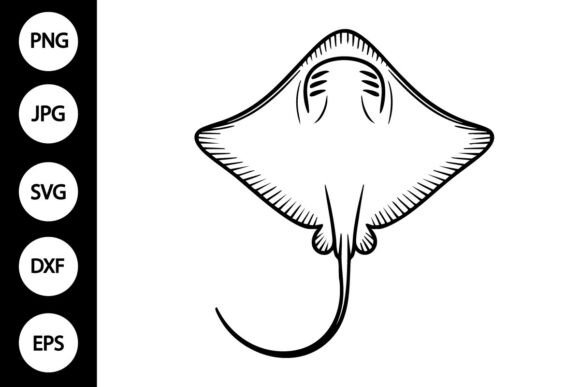 Stingray Outline SVG, Coloring Page