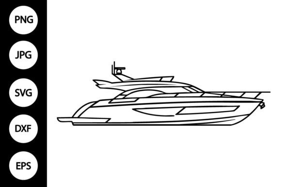 Yacht Boat Outline SVG: Graphics for Crafts & Content
